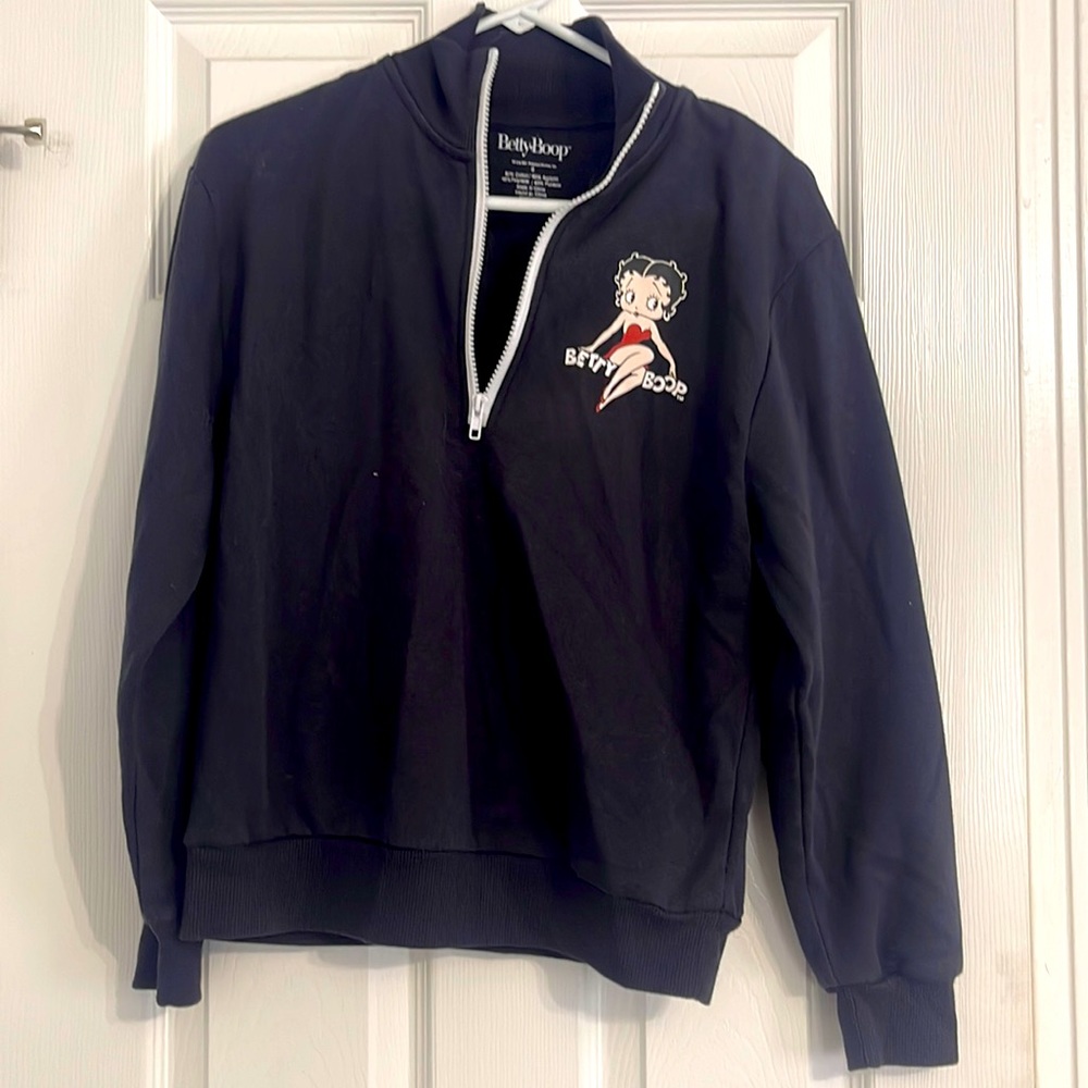 Classic Betty Boop crew neck with small zip up size S